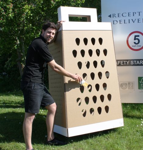 Giant Cardboard Cheese Grater for British Cheese Awards 2015