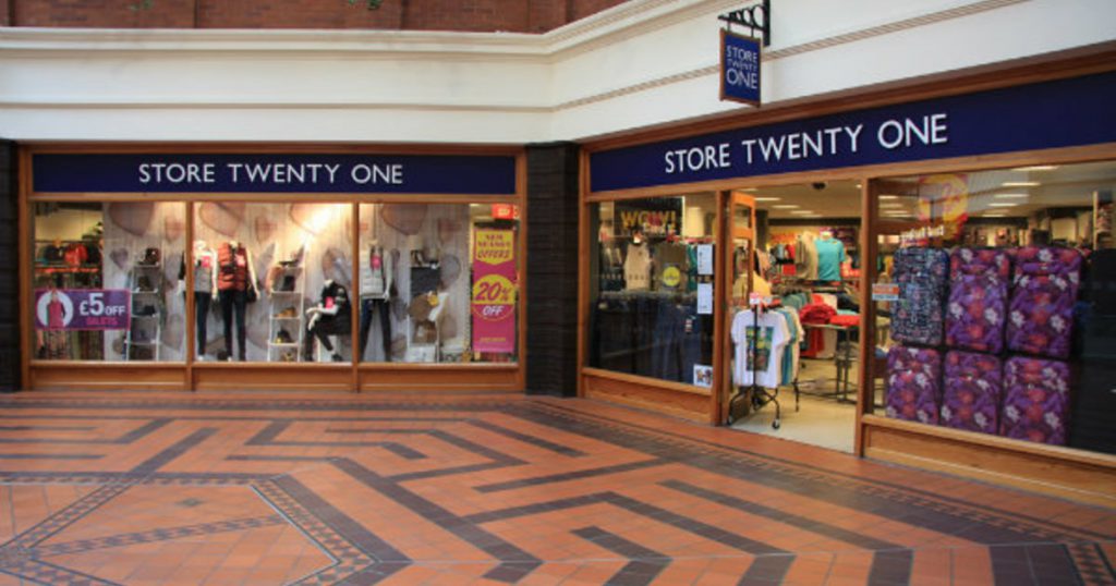 Store Twenty One having to Shutdown Stores