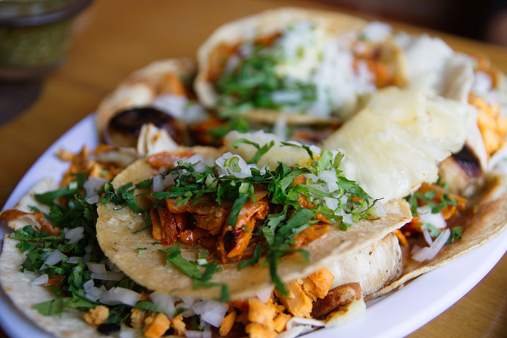 Credit: By William Neuheisel (Flickr: Tacos al Pastor) [CC BY 2.0 (http://creativecommons.org/licenses/by/2.0)], via Wikimedia Commons