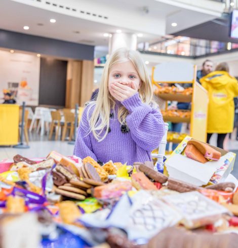 Children’s Additional Sugar Overload Per Year Showcased in Food Pile up