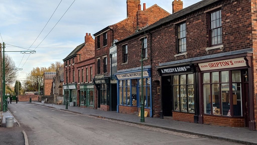 Vintage sports equipment displayed at Black Country Living Museum