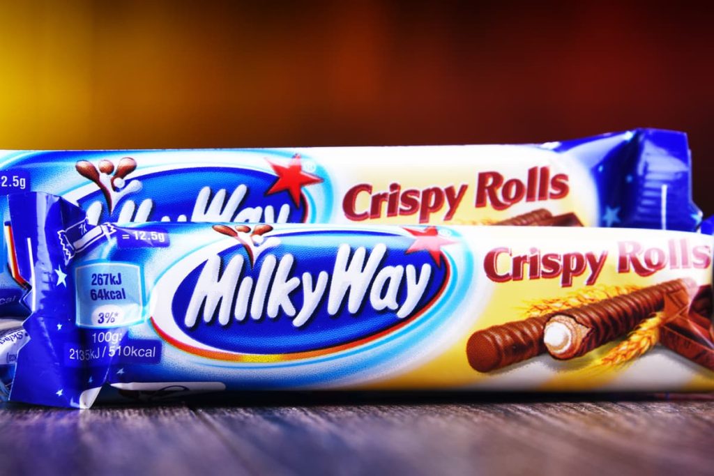 Unopened Milky Way Crispy Roll chocolate pack