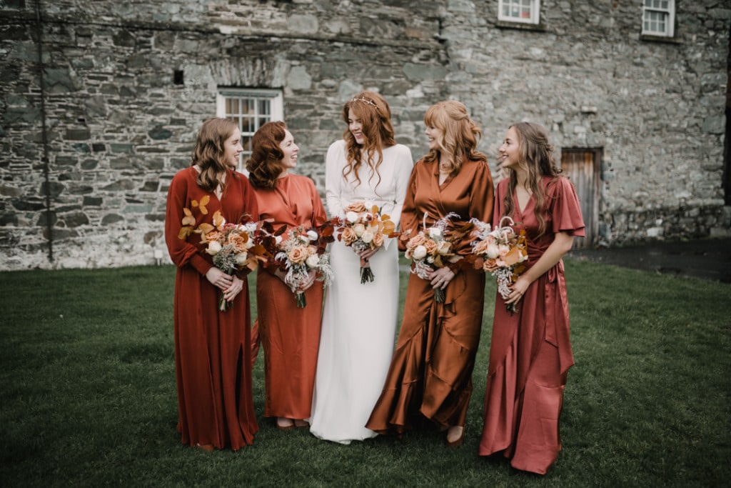 burnt orange bridesmaid dresses