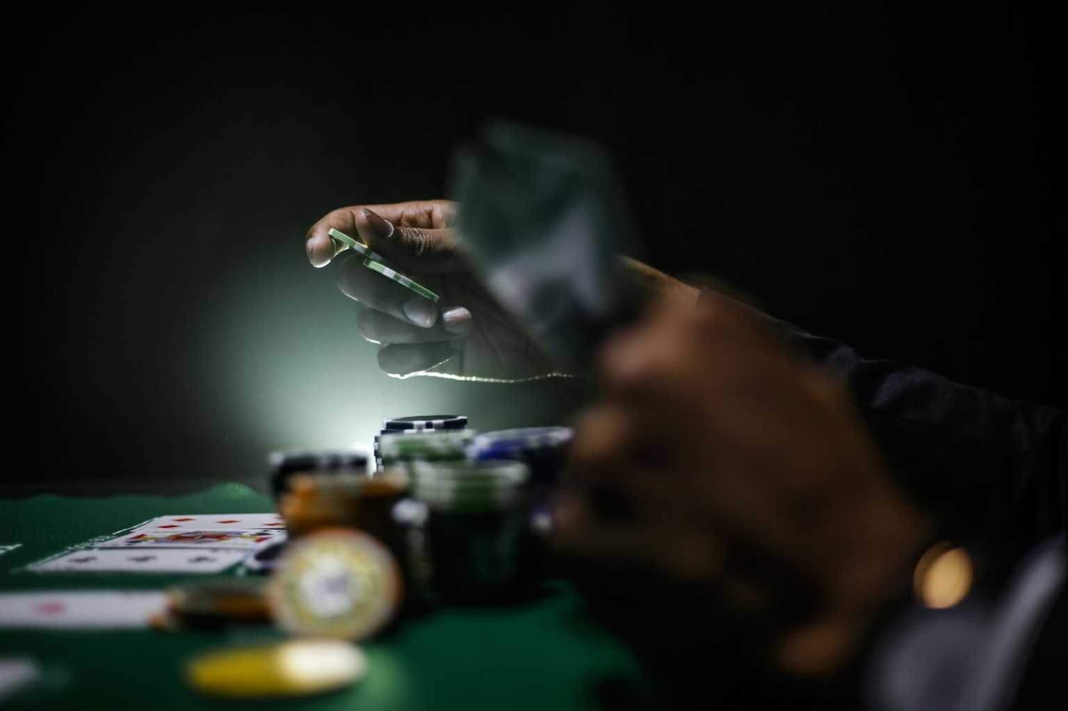 A man playing poker