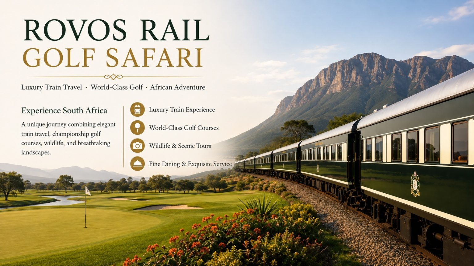 Rovos Rail luxury train Golf Safari in South Africa