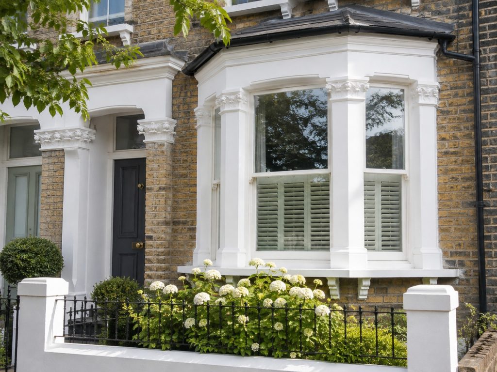 Timber Sash Windows in North London: Why Period Homeowners Still Choose Wood Traditional timber sash windows on a period home in North London